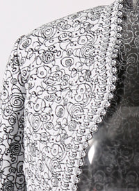 Labyrinth 3/4 sleeve knitted cardigan - White & Black
