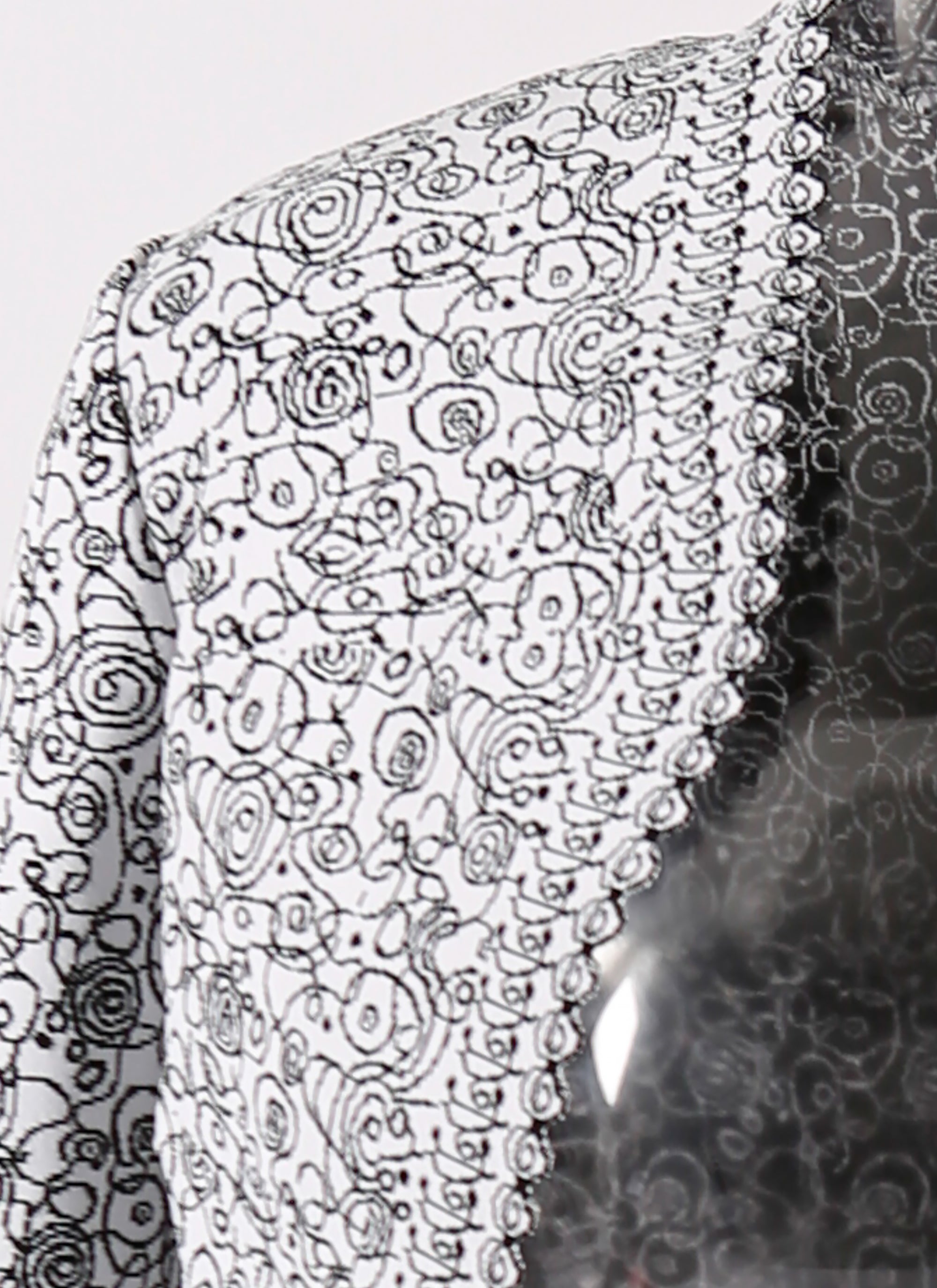 Labyrinth 3/4 sleeve knitted cardigan - White & Black