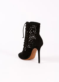 Losange boots in leather - Black