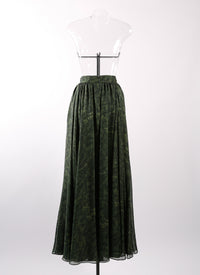 Silk floral skirt - Fir