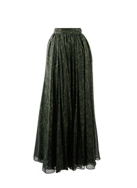 Silk floral skirt - Fir
