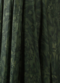 Robe sans manches à fleurs en soie - Sapin