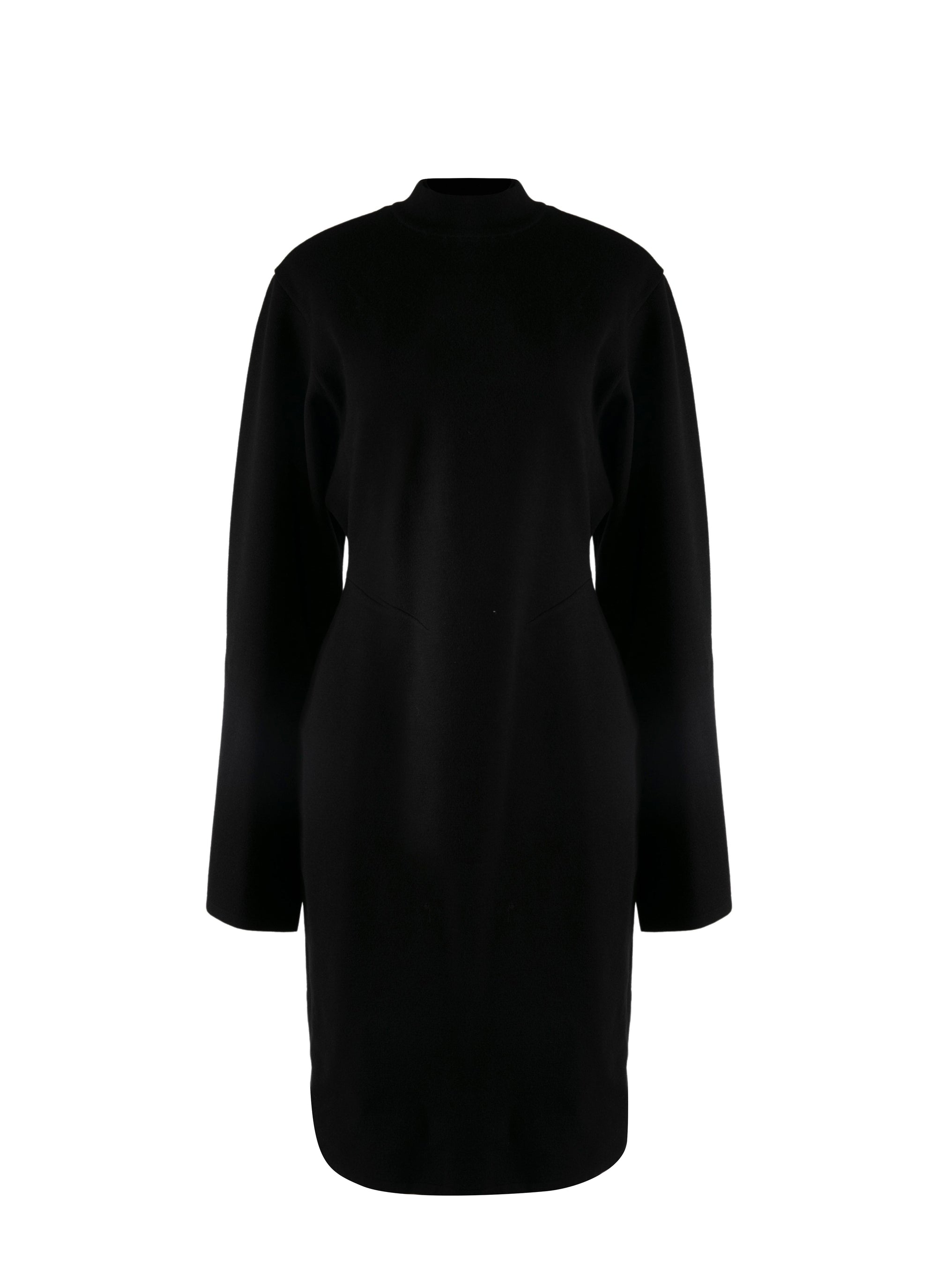 Robe à manches longues Ingenue en laine - Noir