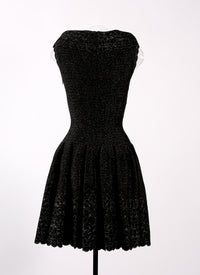 Robe à col fermé sans manches Patio en maille - Noir & Argent