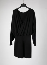 Supreme wool long-sleeved jumpsuit - Black