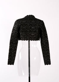 Patio long-sleeved bolero - Black & Silver