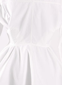 Japanese poplin fitted and pleated shirt - White