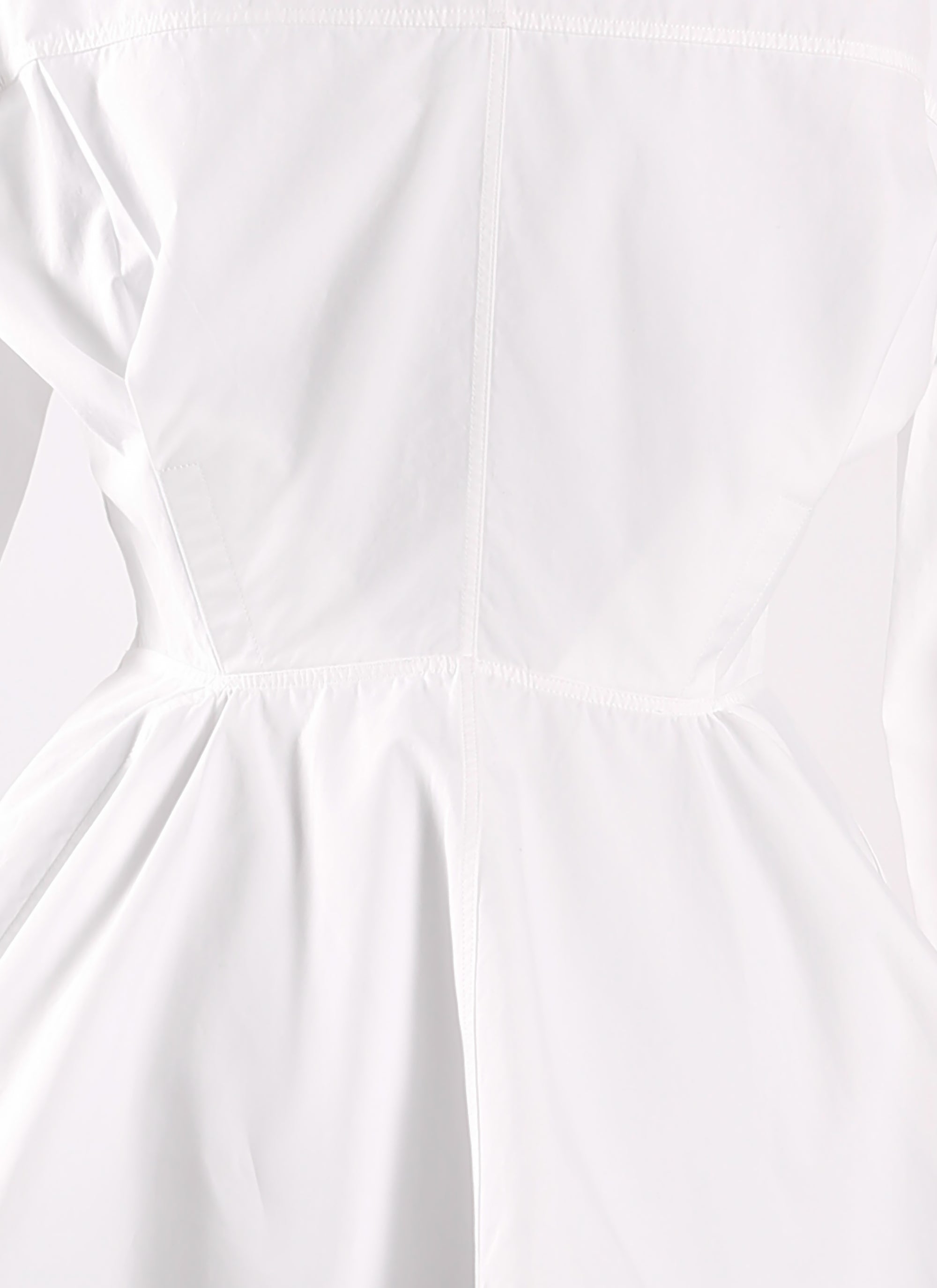 Japanese poplin fitted and pleated shirt - White