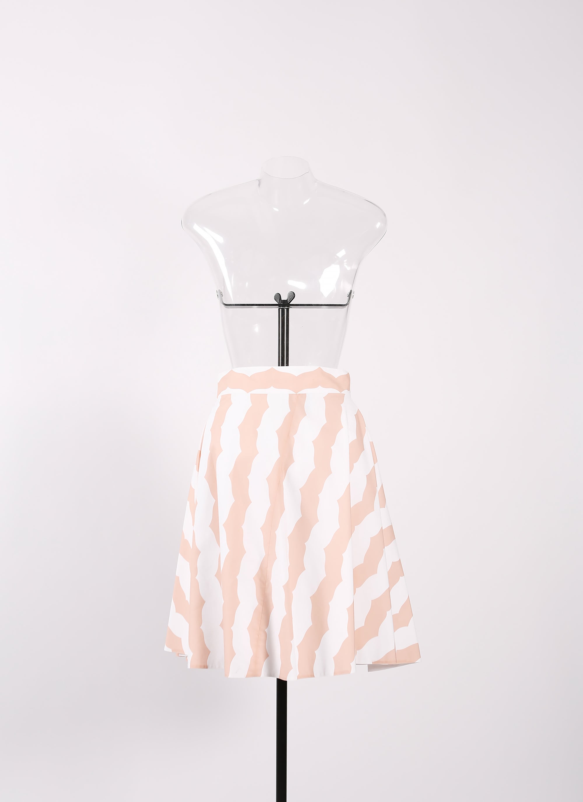 Regular striped skirt - White & Pink