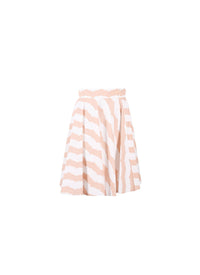 Regular striped skirt - White & Pink