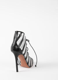 Striped boots - White & Black