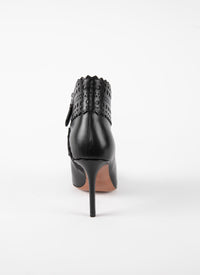 Bottines ajourées en cuir - Noir