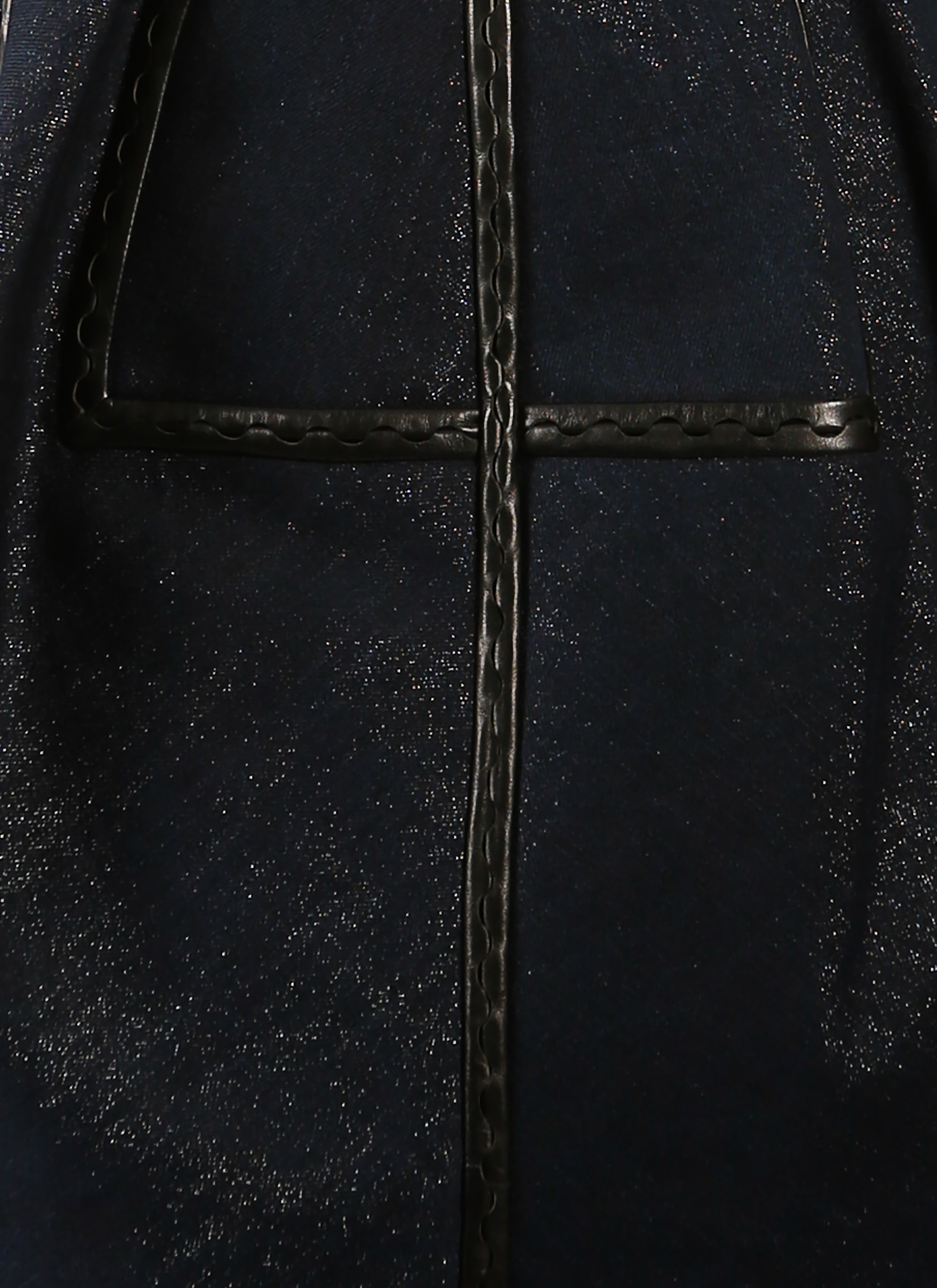 Jupe cintrée en denim - Bleu & Argent
