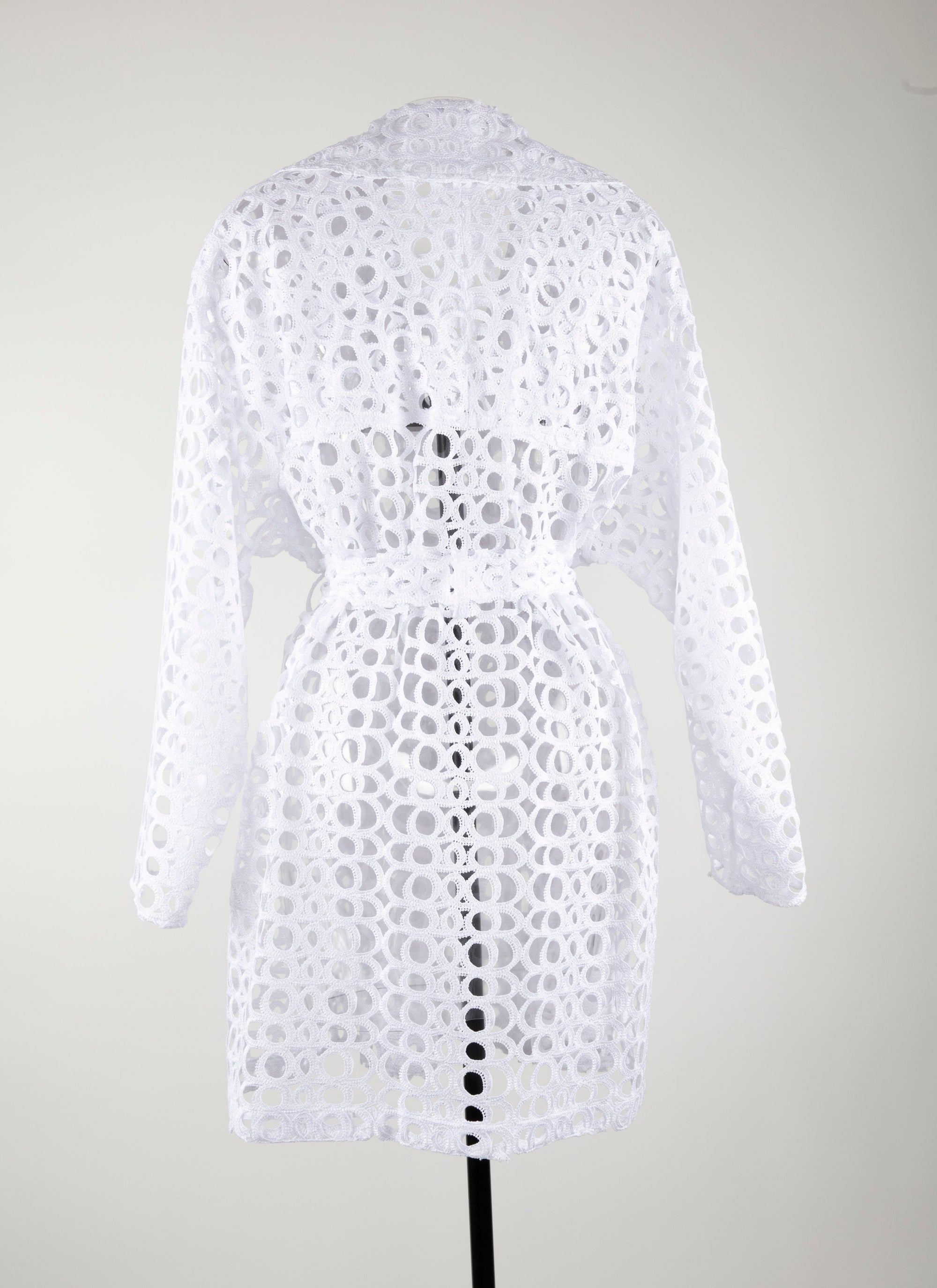 Baroque-effect trench coat - White