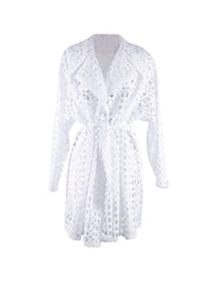 Baroque-effect trench coat - White