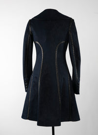 Manteau cintré en denim - Bleu & Argenté