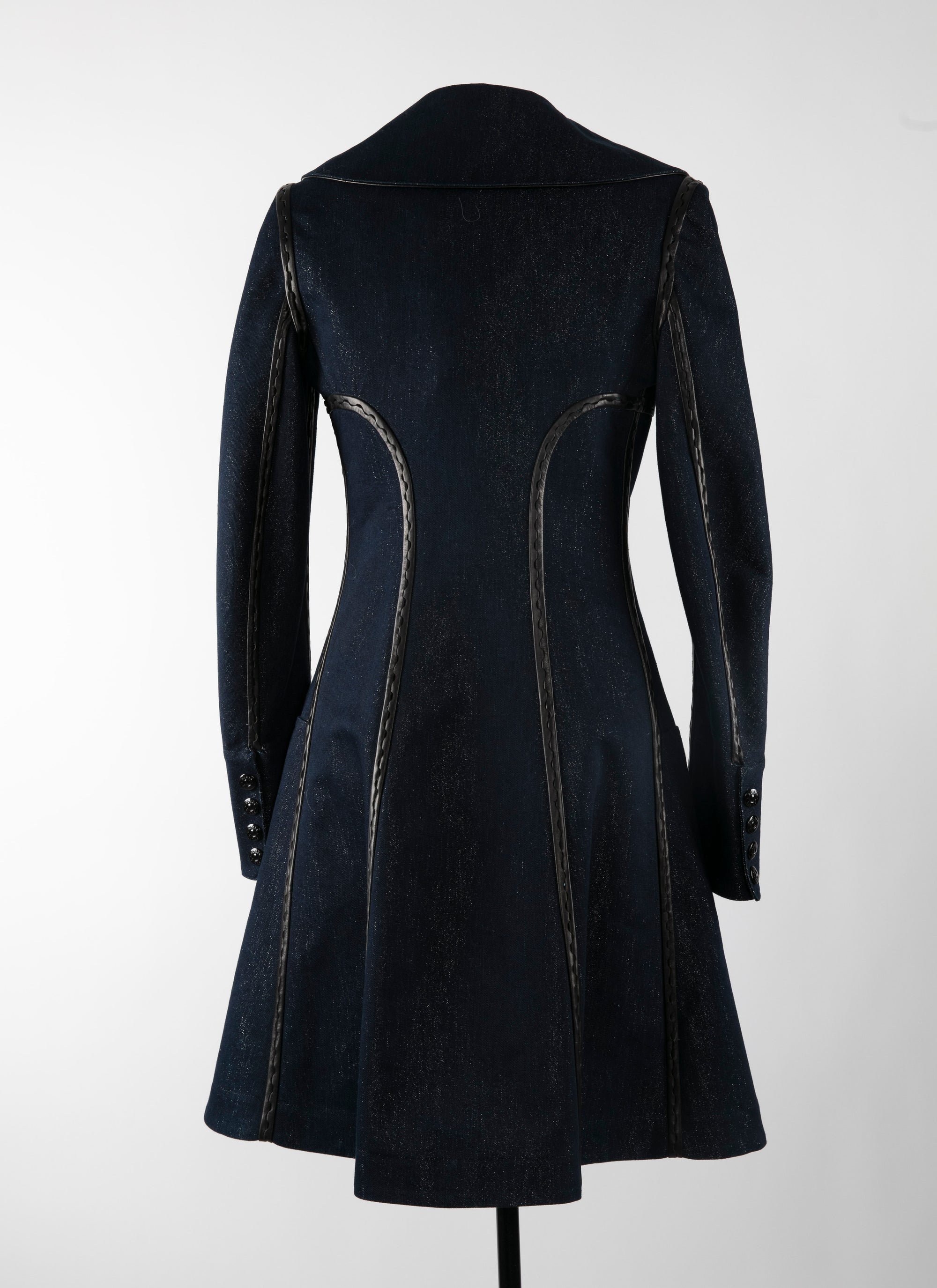 Manteau cintré en denim - Bleu & Argenté