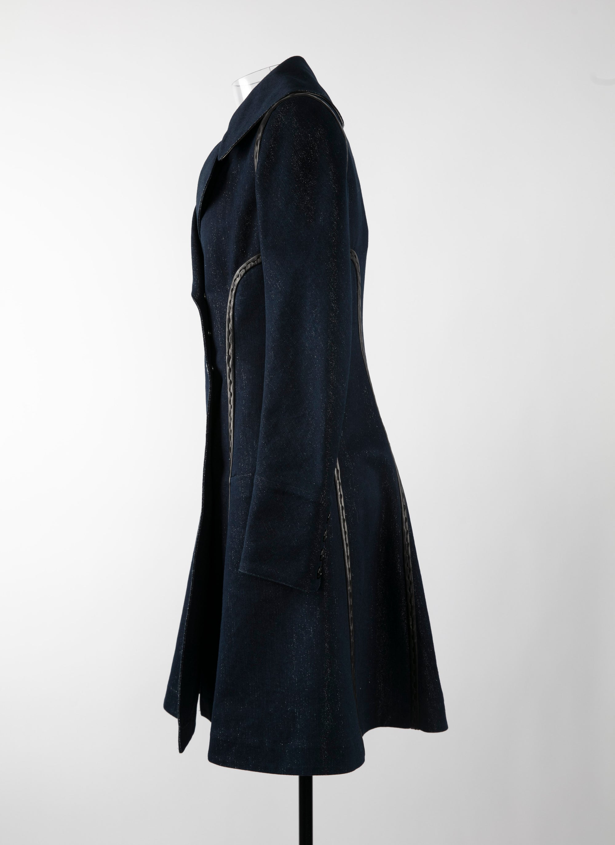 Manteau cintré en denim - Bleu & Argenté
