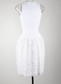 Houpette sleeveless dress - White