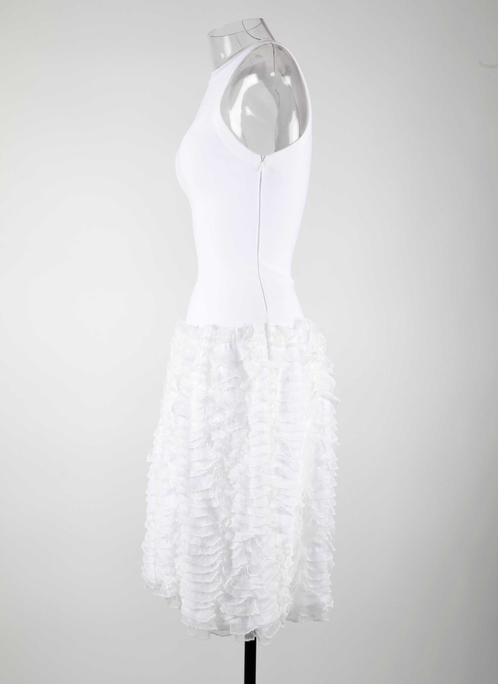 Houpette sleeveless dress - White