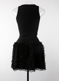 Houpette sleeveless mini dress - Black