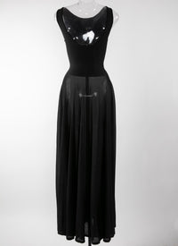 Robe sans manches Galante en soie - Noir