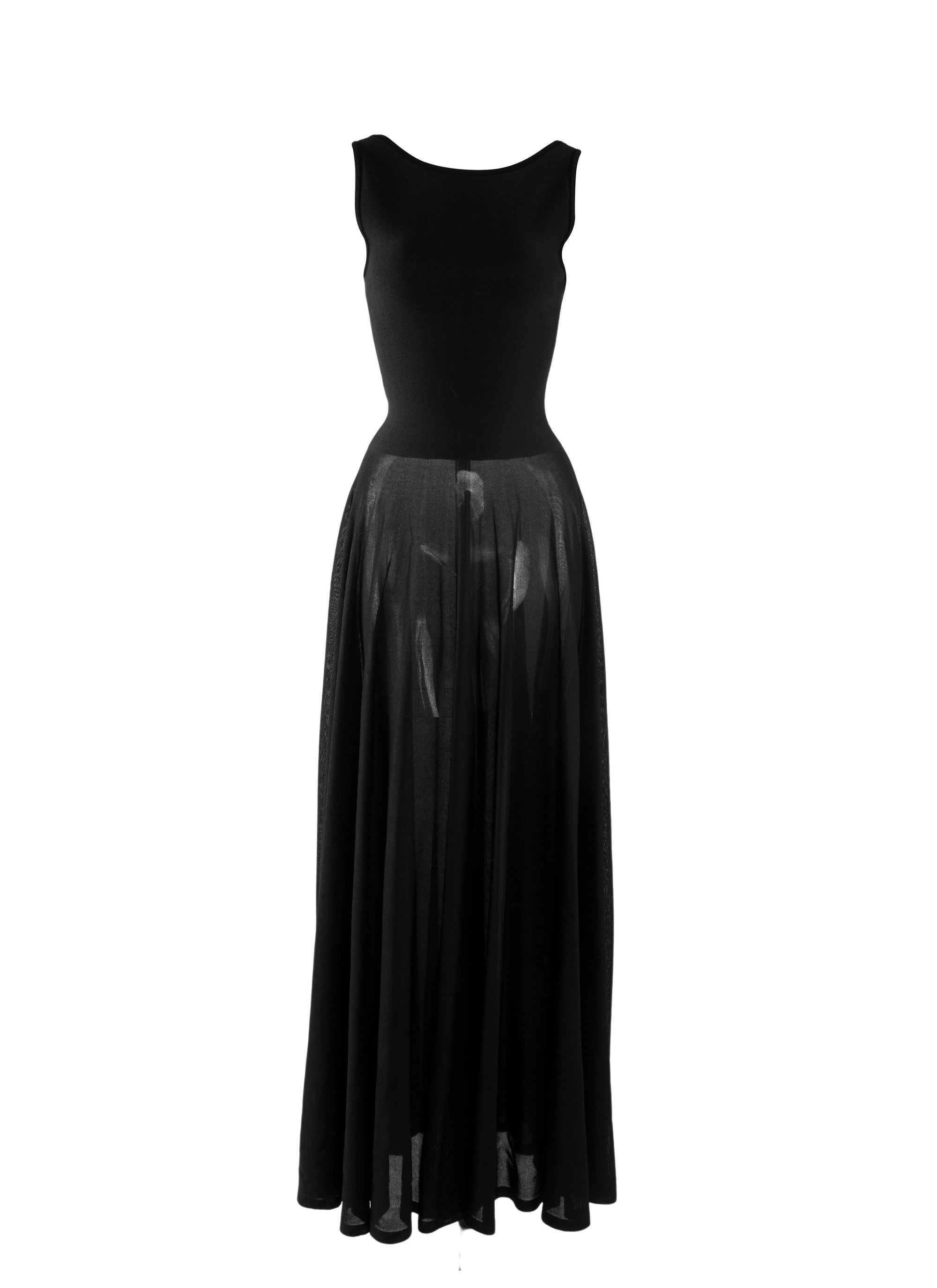 Robe sans manches Galante en soie - Noir