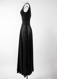 Robe sans manches Galante en soie - Noir