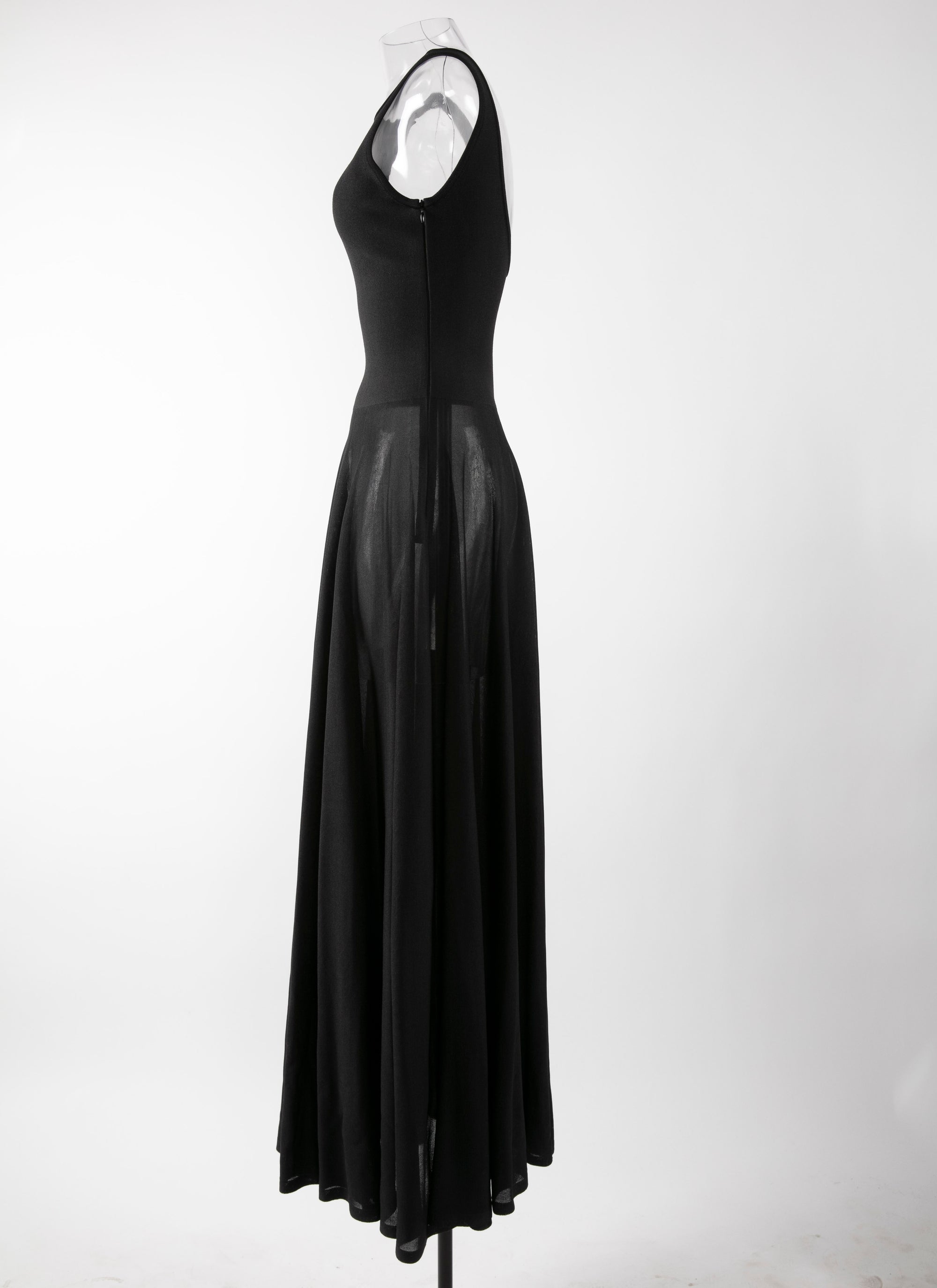 Robe sans manches Galante en soie - Noir