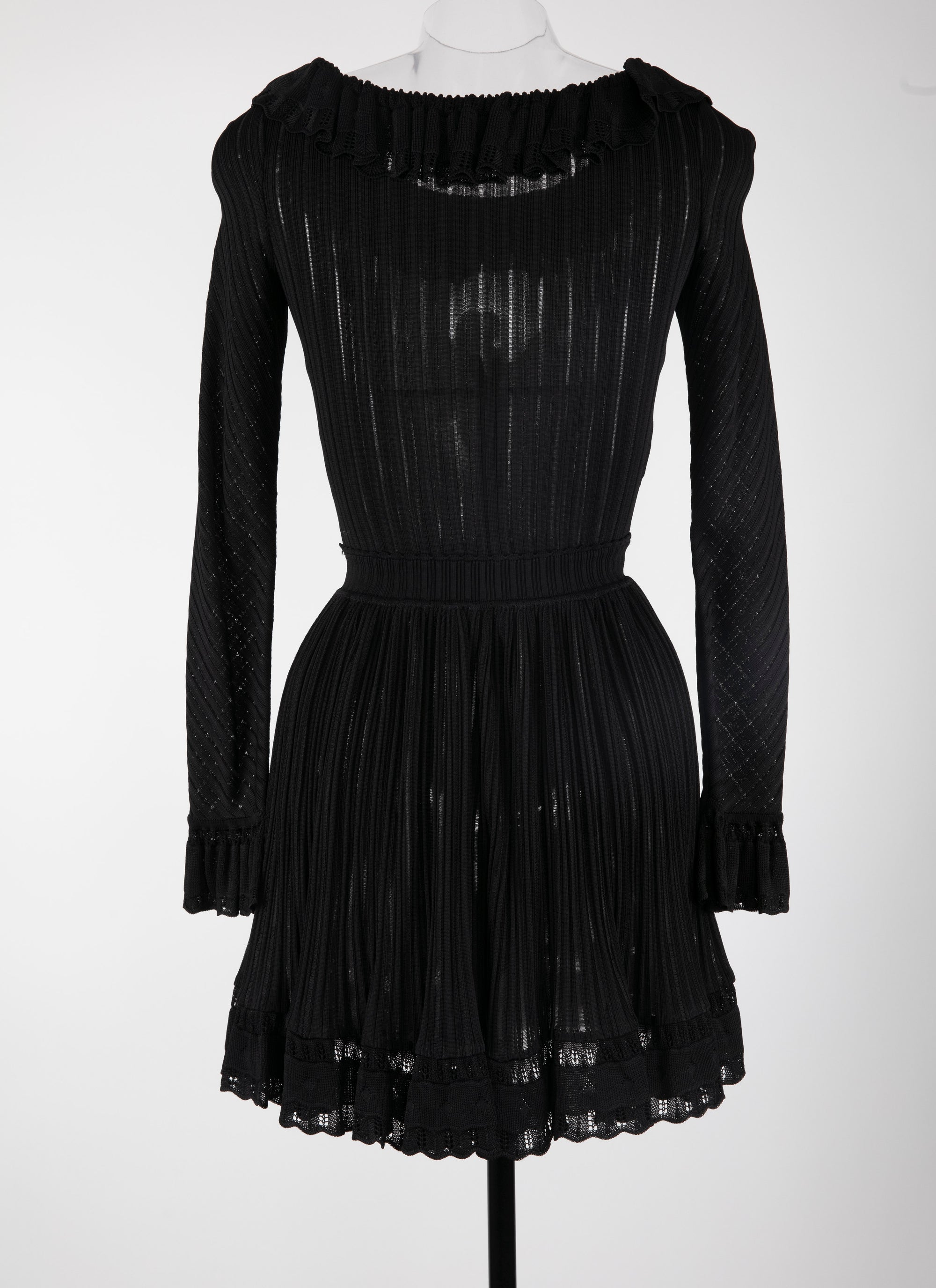 Falbalas mini dress with long sleeves - Black