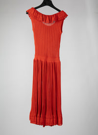 Robe sans manches Falbalas en maille - Coloquinte