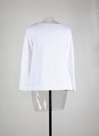 Pull à manches longues en maille - Blanc Neige