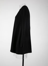 Pull à manches longues en maille - Noir
