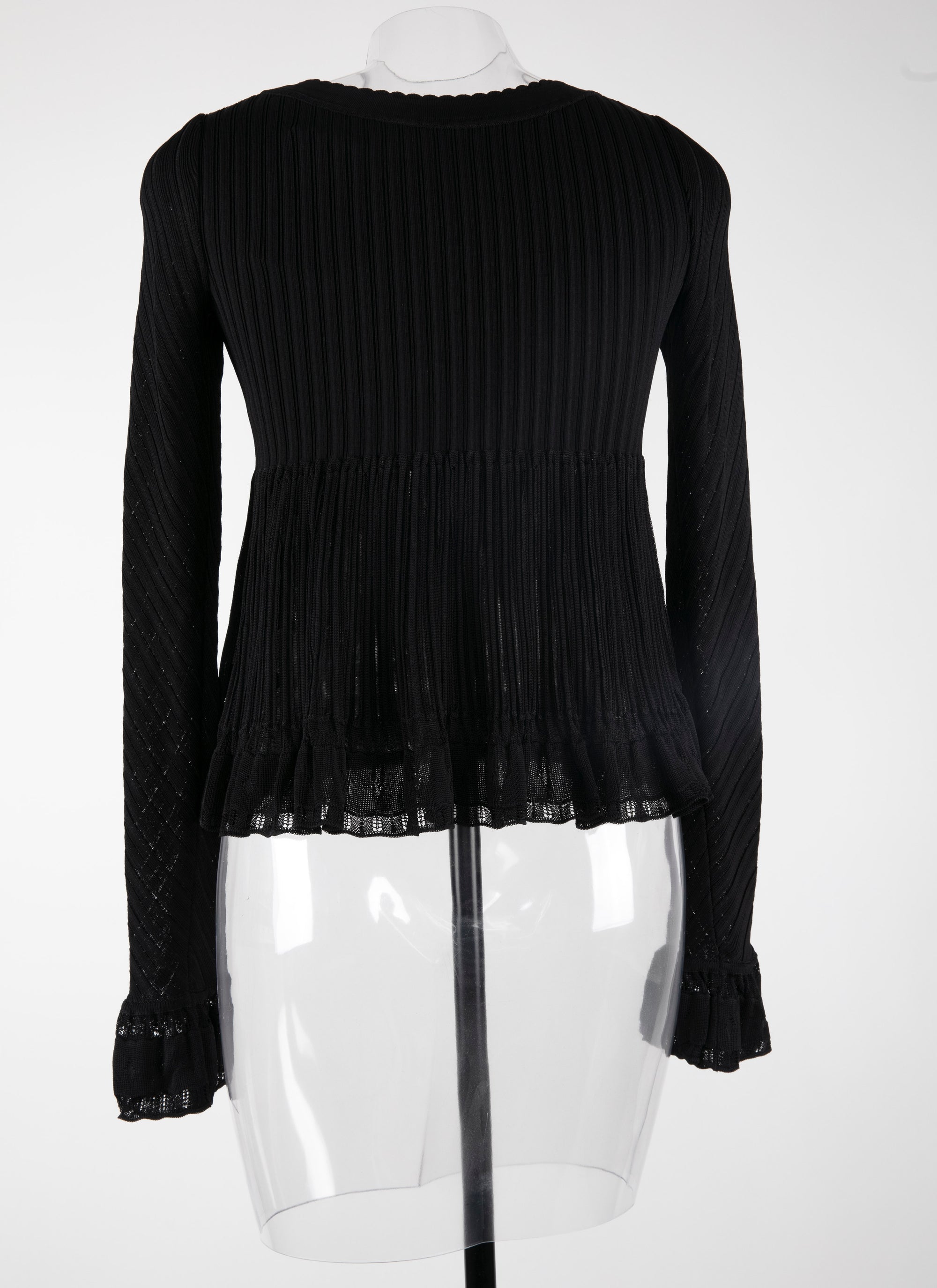 Long sleeve knitted Falbalas jumper - Black