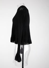 Long sleeve knitted Falbalas jumper - Black