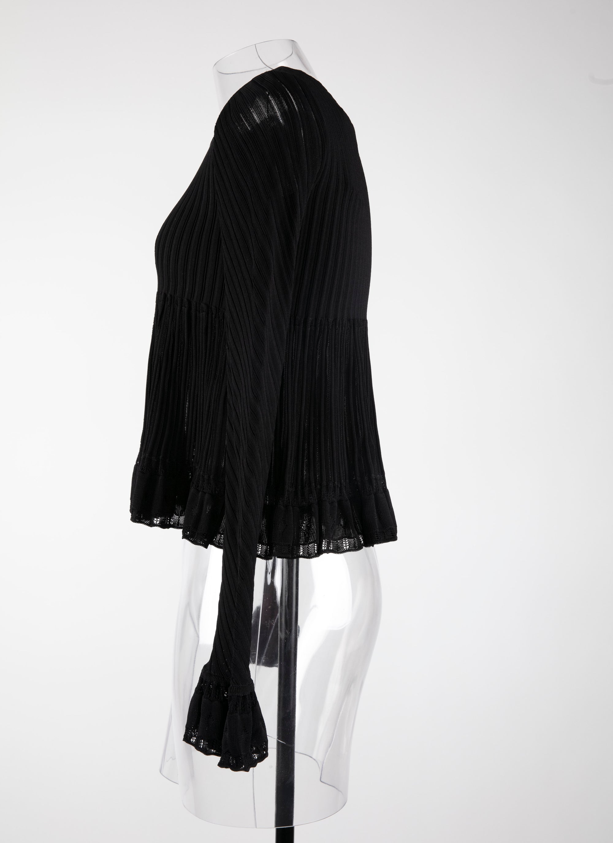 Long sleeve knitted Falbalas jumper - Black