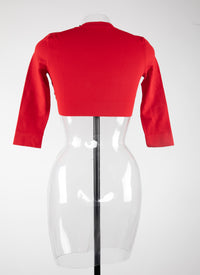 Long sleeve knitted cardigan - Scarlet