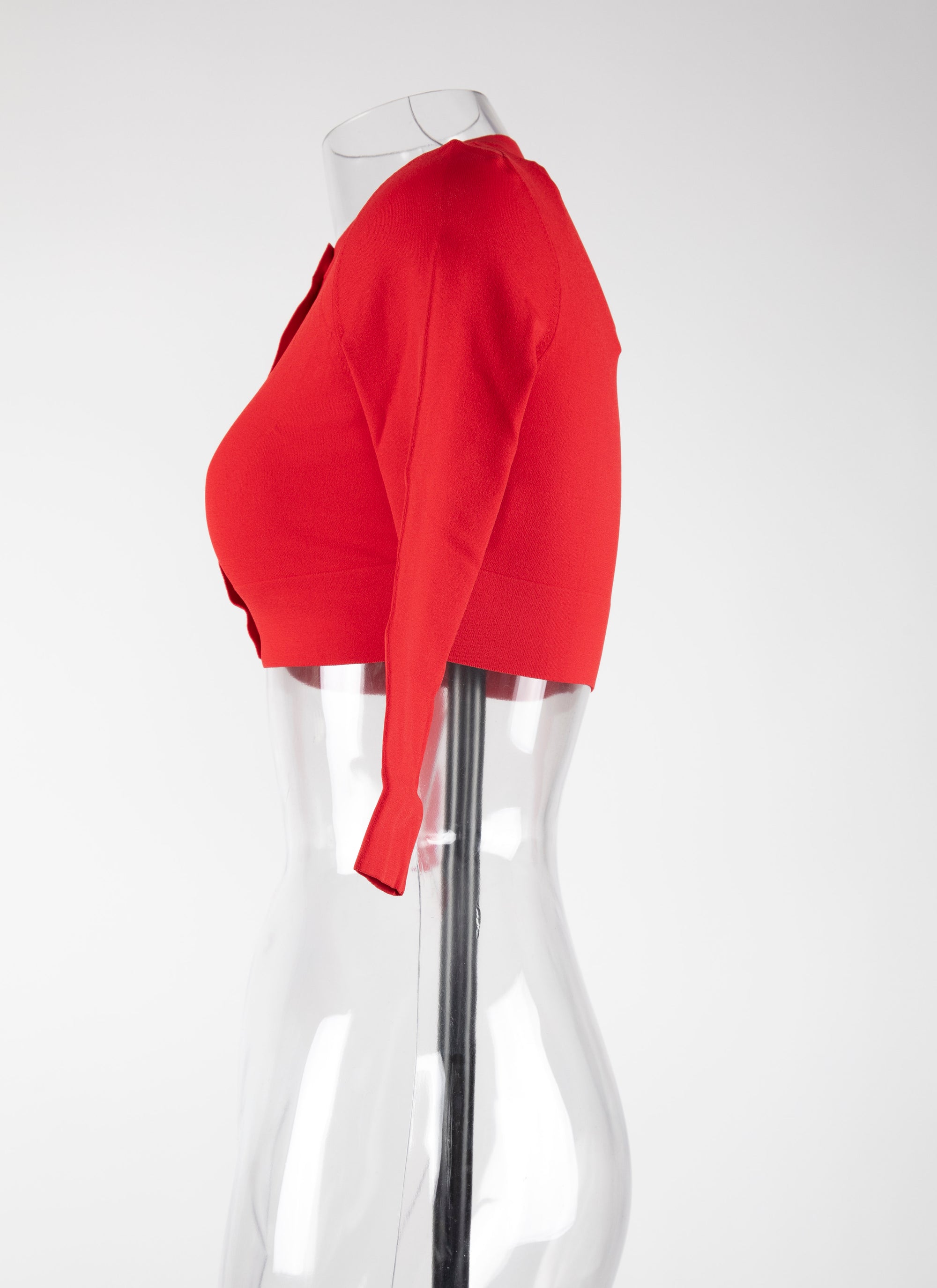 Long sleeve knitted cardigan - Scarlet