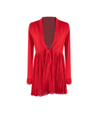 Cardigan à manches longues Falbalas en maille - Ecarlate