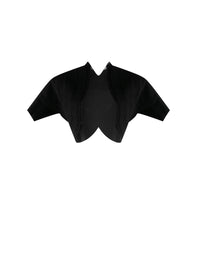 Pagoda knitted short-sleeved bolero - Black