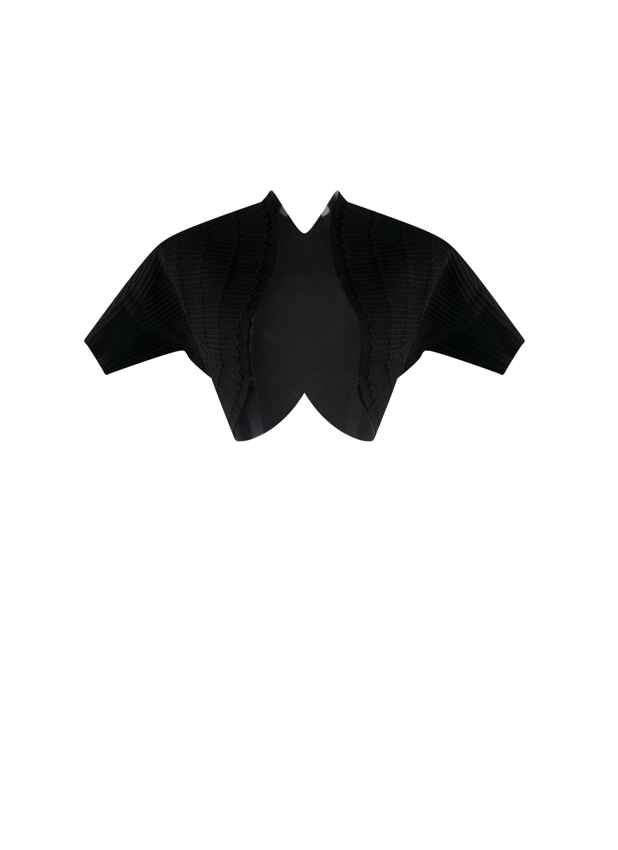 Pagoda knitted short-sleeved bolero - Black