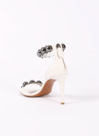 Leather Bombe sandals - White
