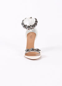 Leather Bombe sandals - White