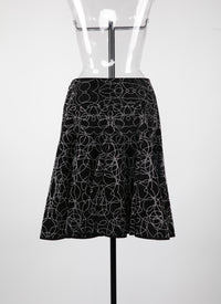 Jupe Rainbow en cuir - Noir & Argent