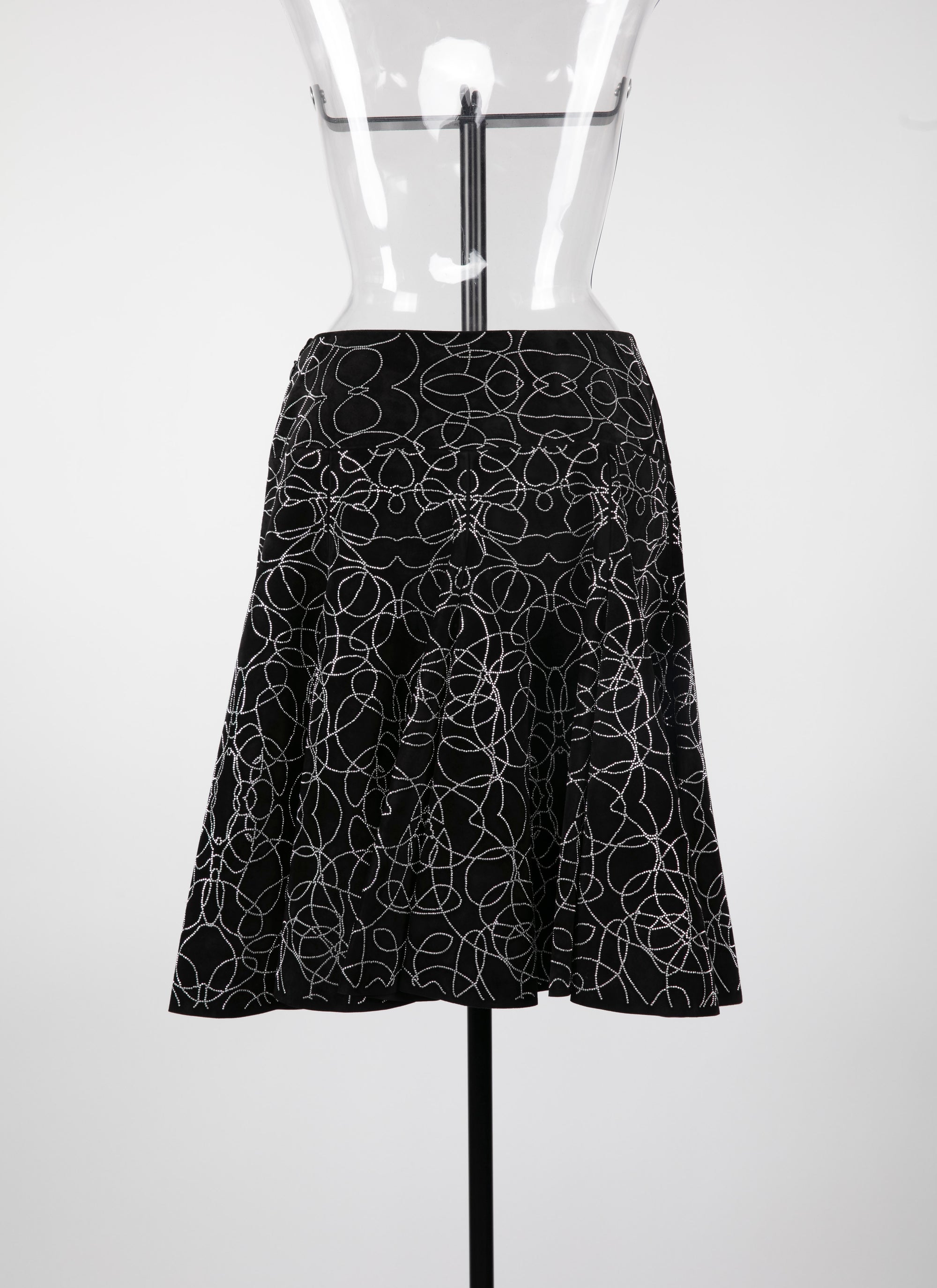 Jupe Rainbow en cuir - Noir & Argent
