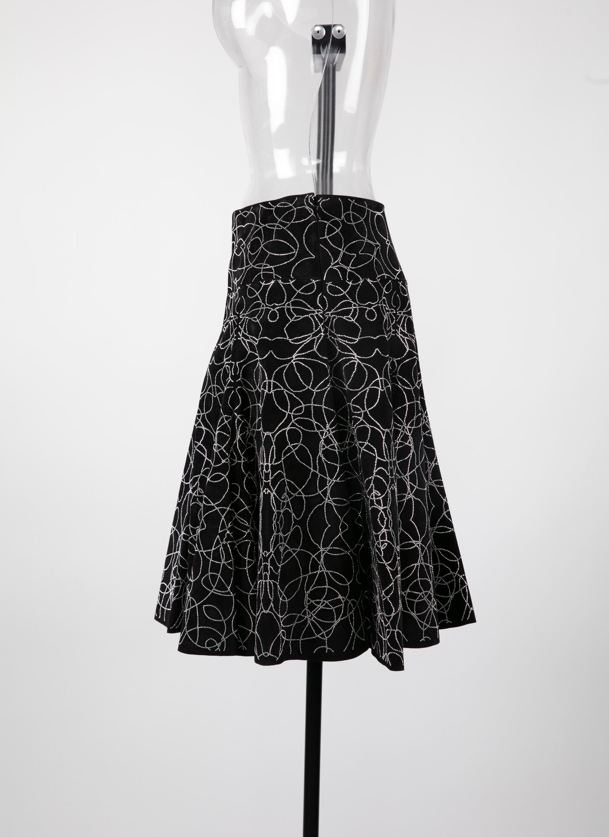 Jupe Rainbow en cuir - Noir & Argent