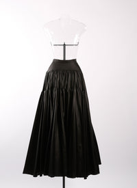 Long skirt in silk - Black