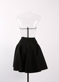 Knitted skater skirt - Black