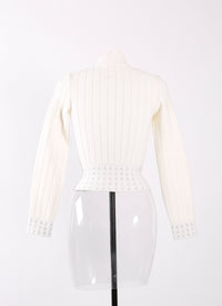 Wool evening visitor long sleeve jumper - White