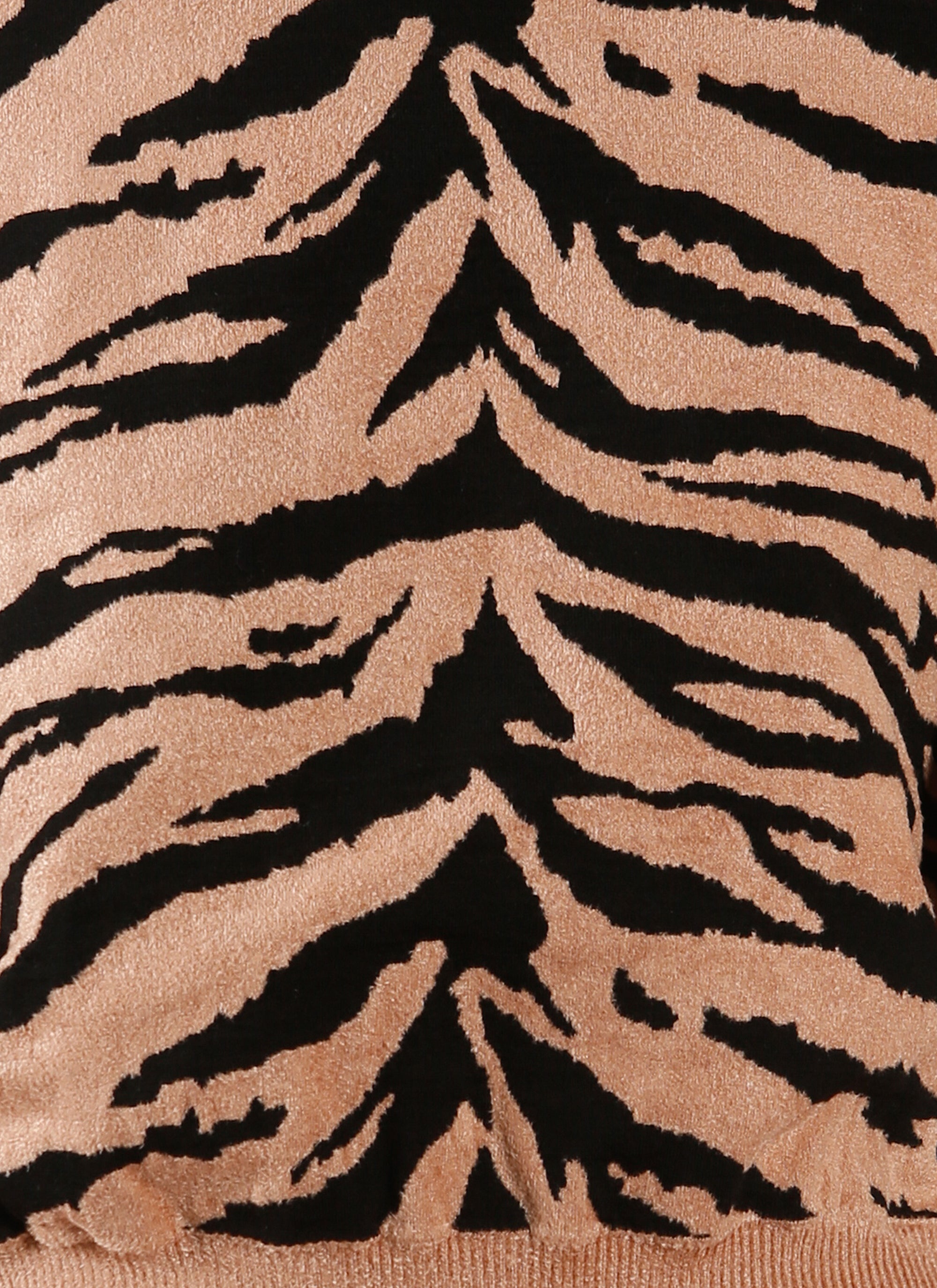 Pull court Zebra en maille - Noir & Nude